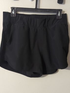 Active USA Black Athletic Shorts with Elastic Waistband